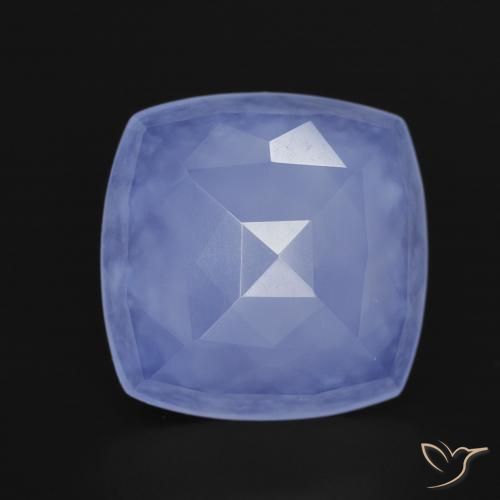 5.91ct Naturel Bleu violacé léger Calcédoine, Coussin, Translucide
