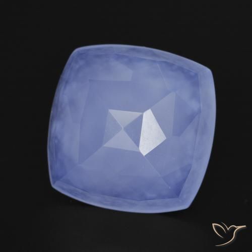 Calcédoine Bleu violacé léger naturelle Coussin, 5.91 ct, Translucide
