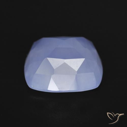 Calcédoine Bleu violacé léger naturelle Coussin, 5.91 ct, Translucide