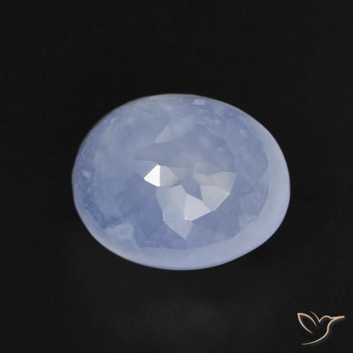 Calcédoine Bleu violacé léger naturelle ovale, 2.88 ct, Transparent