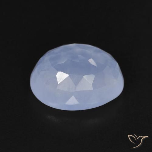 Calcédoine Bleu violacé léger naturelle ovale, 2.88 ct, Transparent