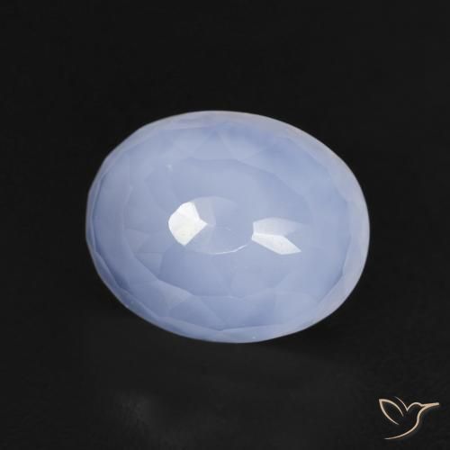 Calcédoine Bleu clair naturelle ovale, 2.96 ct, Transparent