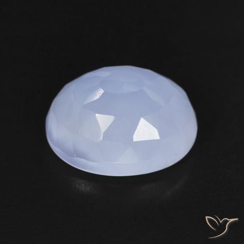 Calcédoine Bleu clair naturelle ovale, 2.96 ct, Transparent