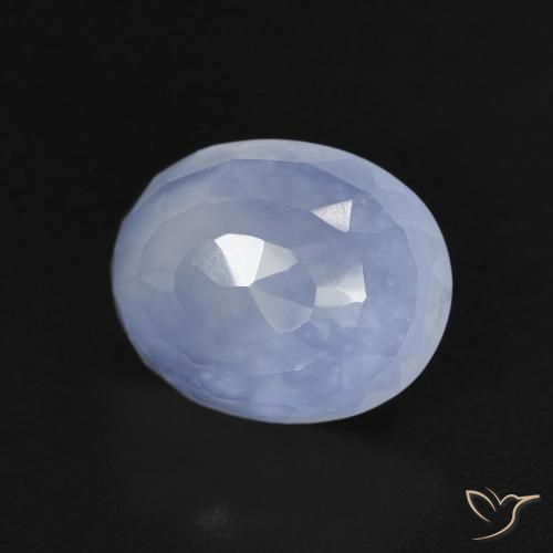 Calcédoine Bleu violacé naturelle ovale, 2.65 ct, Transparent