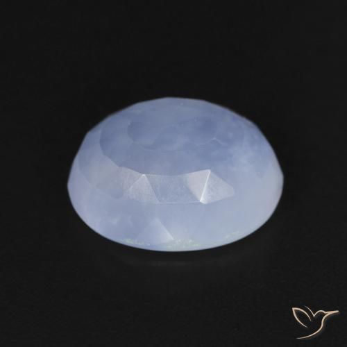 Calcédoine Bleu violacé naturelle ovale, 2.65 ct, Transparent