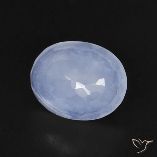Calcédoine Bleu violacé léger naturelle ovale, 2.30 ct, Transparent