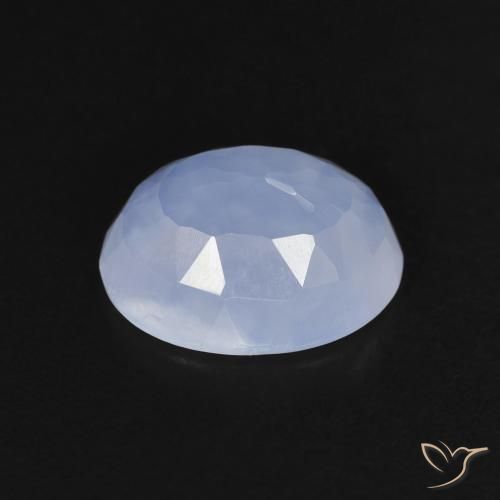 Calcédoine Bleu violacé léger naturelle ovale, 2.30 ct, Transparent