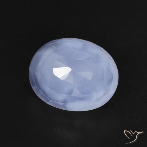 Calcédoine Violet Bleu naturelle ovale, 2.41 ct, Transparent