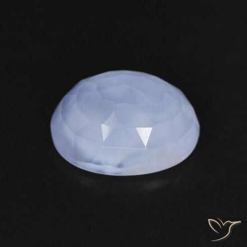 Calcédoine Violet Bleu naturelle ovale, 2.41 ct, Transparent