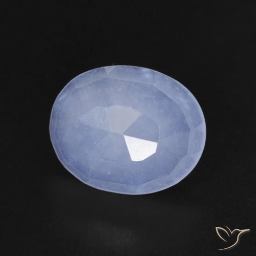 Calcédoine Bleu violacé naturelle ovale, 2.25 ct, Transparent