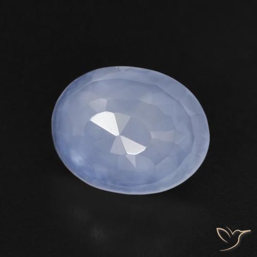Calcédoine Bleu violacé naturelle ovale, 2.33 ct, Transparent