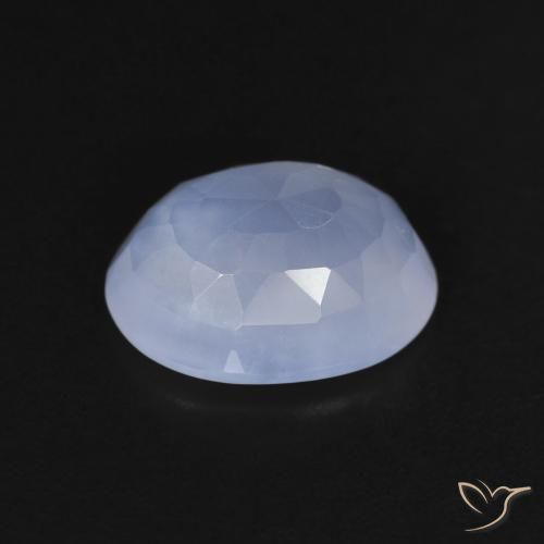 Calcédoine Bleu violacé naturelle ovale, 2.33 ct, Transparent