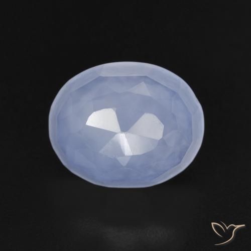 3.82ct Naturel Bleu violacé Calcédoine, ovale, Transparent