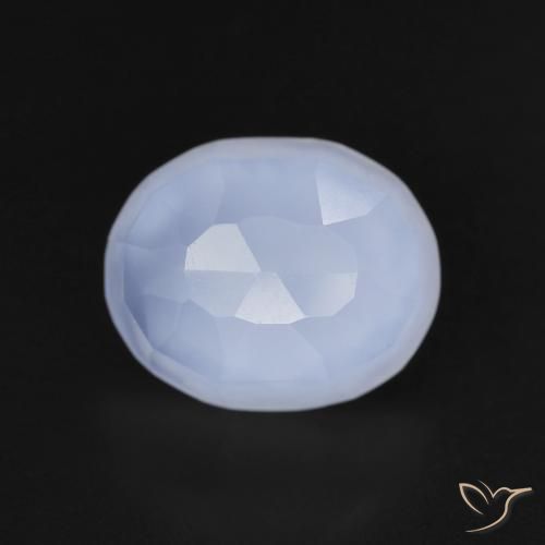 3.42ct Naturel Bleu violacé Calcédoine, ovale, Transparent