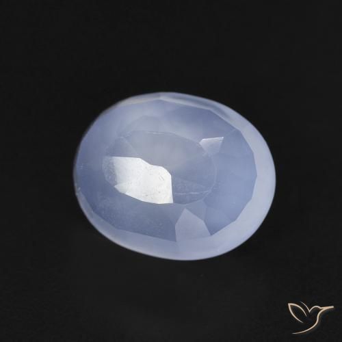 Calcédoine Bleu violacé naturelle ovale, 2.74 ct, Transparent