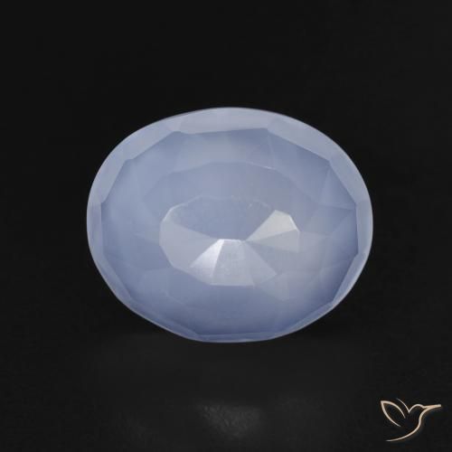 3.62ct Naturel Bleu violacé Calcédoine, ovale, Transparent