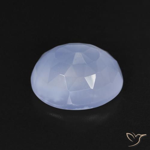 Calcédoine Bleu violacé naturelle ovale, 3.62 ct, Transparent