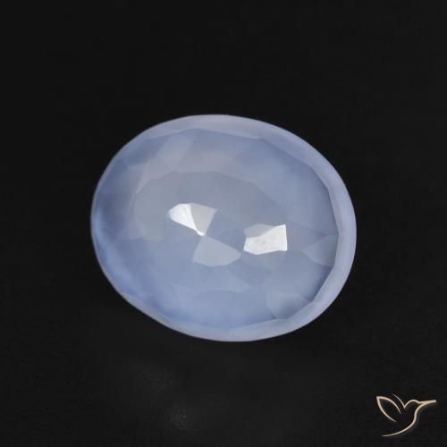 Calcédoine Bleu violacé naturelle ovale, 2.99 ct, Transparent