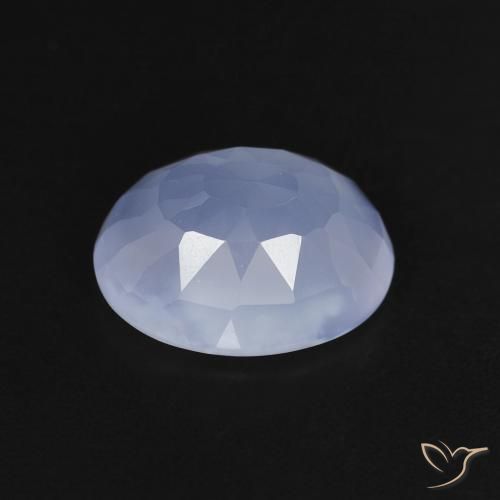 Calcédoine Bleu violacé naturelle ovale, 2.99 ct, Transparent