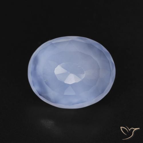 3.18ct Naturel Bleu violacé Calcédoine, ovale, Transparent