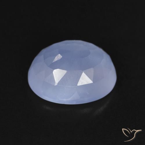 Calcédoine Bleu violacé naturelle ovale, 3.65 ct, Transparent