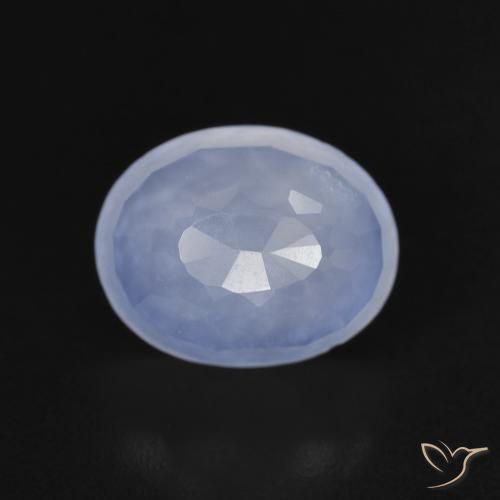 2.84ct Naturel Bleu violacé Calcédoine, ovale, Transparent
