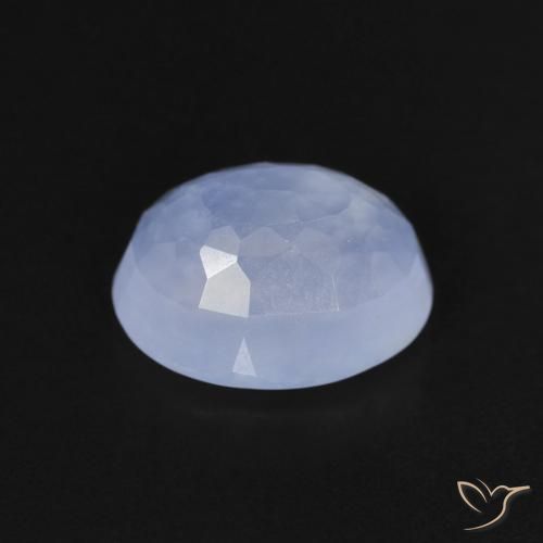 Calcédoine Bleu violacé naturelle ovale, 2.84 ct, Transparent