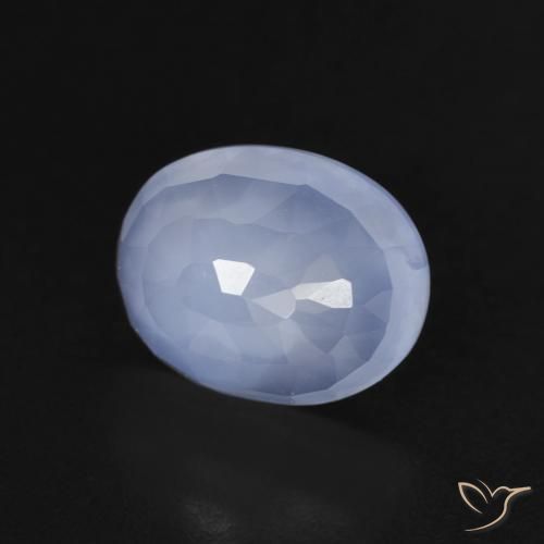 Calcédoine Bleu violacé naturelle ovale, 2.51 ct, Transparent