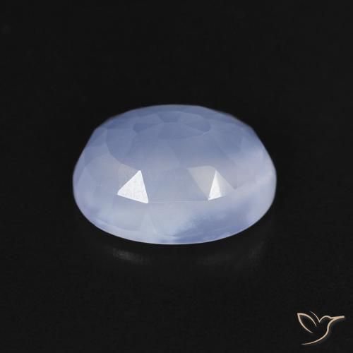 Calcédoine Bleu violacé naturelle ovale, 2.51 ct, Transparent