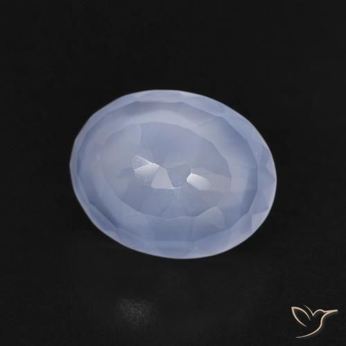 Calcédoine Bleu violacé naturelle ovale, 2.50 ct, Transparent