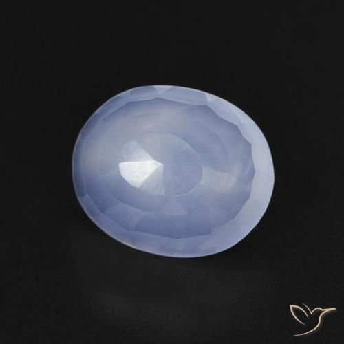 Calcédoine Bleu violacé naturelle ovale, 2.28 ct, Transparent