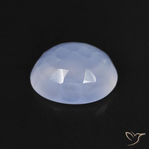 Calcédoine Bleu violacé naturelle ovale, 2.28 ct, Transparent