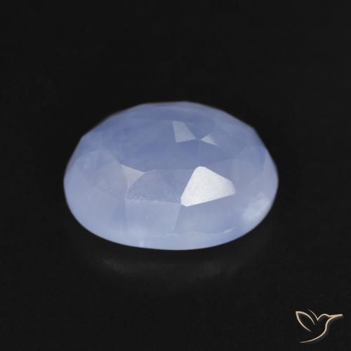 Calcédoine Bleu violacé naturelle ovale, 2.67 ct, Transparent