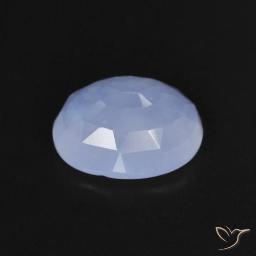 Calcédoine Bleu violacé naturelle ovale, 2.34 ct, Transparent
