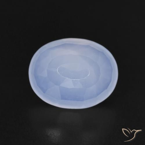Calcédoine Bleu violacé naturelle ovale, 2.58 ct, Transparent