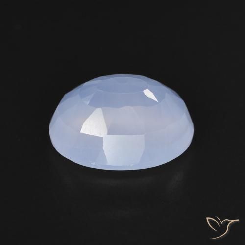Calcédoine Bleu violacé naturelle ovale, 2.58 ct, Transparent
