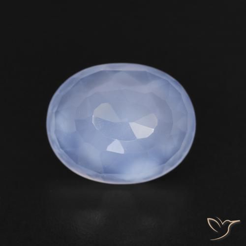 Calcédoine Bleu violacé naturelle ovale, 2.26 ct, Transparent
