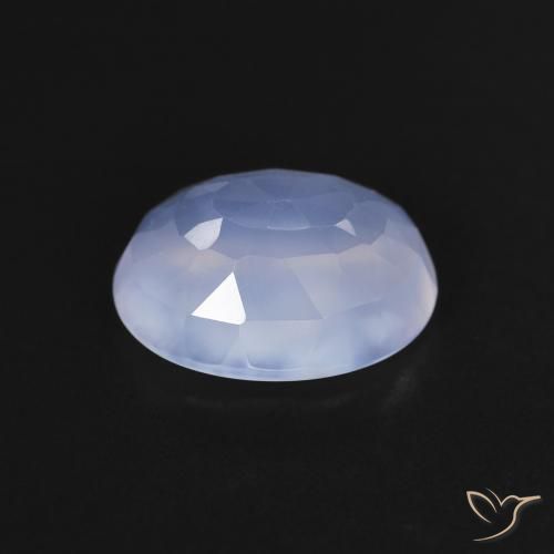 Calcédoine Bleu violacé naturelle ovale, 2.26 ct, Transparent