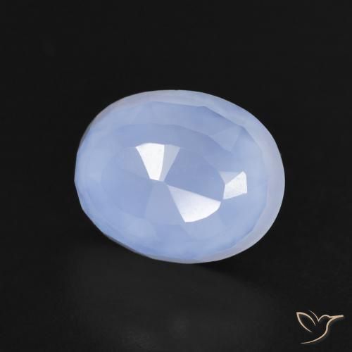 Calcédoine Violet Bleu naturelle ovale, 2.60 ct, Transparent