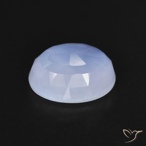 Calcédoine Violet Bleu naturelle ovale, 2.60 ct, Transparent