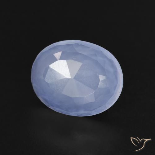 Calcédoine Violet Bleu naturelle ovale, 2.13 ct, Transparent