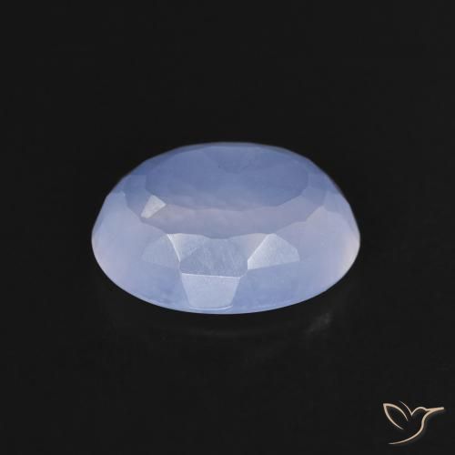 Calcédoine Violet Bleu naturelle ovale, 2.13 ct, Transparent
