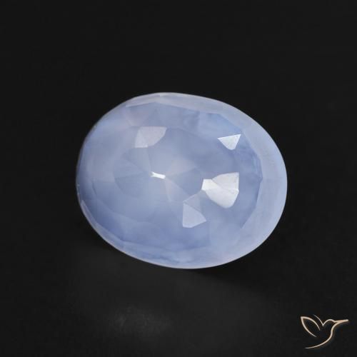 Calcédoine Bleu violacé léger naturelle ovale, 2.35 ct, Transparent