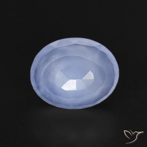 Calcédoine Bleu violacé naturelle ovale, 2.48 ct, Transparent