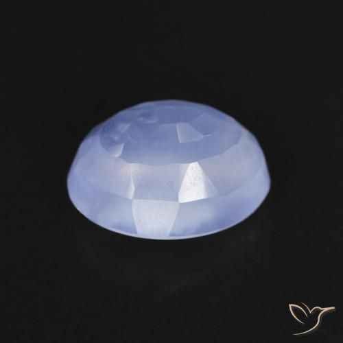 Calcédoine Bleu violacé naturelle ovale, 2.48 ct, Transparent