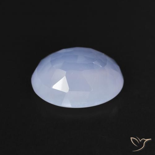 Calcédoine Bleu violacé naturelle ovale, 2.96 ct, Transparent
