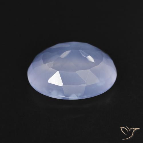 Calcédoine Bleu violacé naturelle ovale, 2.76 ct, Transparent