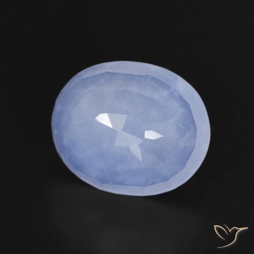 3.04ct Naturel Violet Bleu Calcédoine, ovale, Transparent