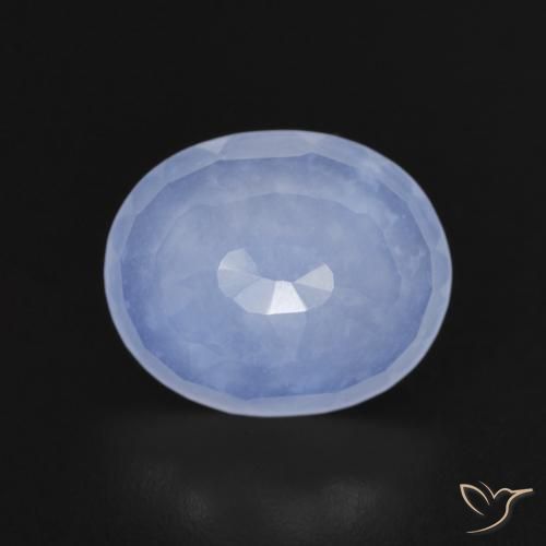 Calcédoine Violet Bleu naturelle ovale, 3.04 ct, Transparent