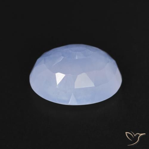 Calcédoine Violet Bleu naturelle ovale, 3.04 ct, Transparent